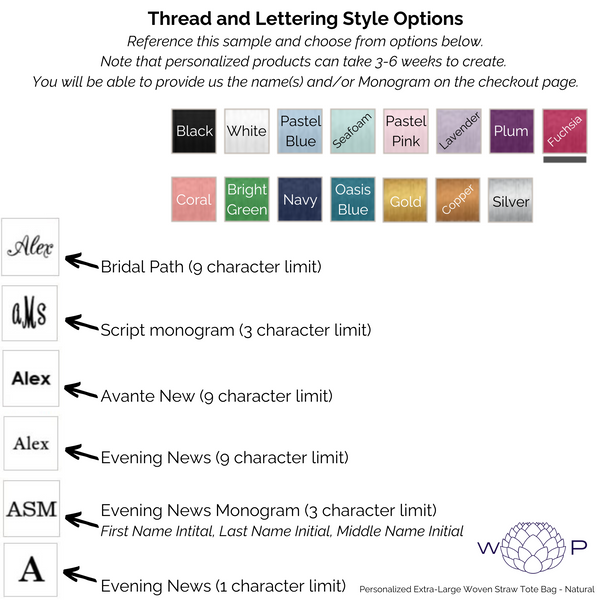 Woven Straw Tote - Create Your Own - Personalized
