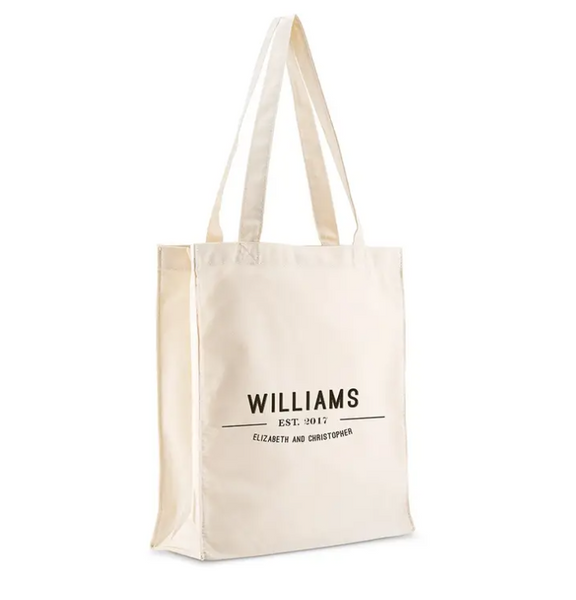 Custom Printed White Cotton Canvas Fabric Tote Bag - Create Your Own
