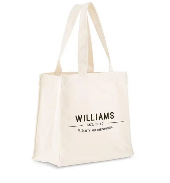 Custom Printed White Cotton Canvas Fabric Tote Bag - Create Your Own