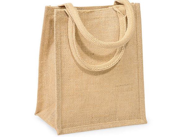 Jute Bag Natural 9x4x11 Small (includes ribbon, gift tag, & tissue/krinkle fill)